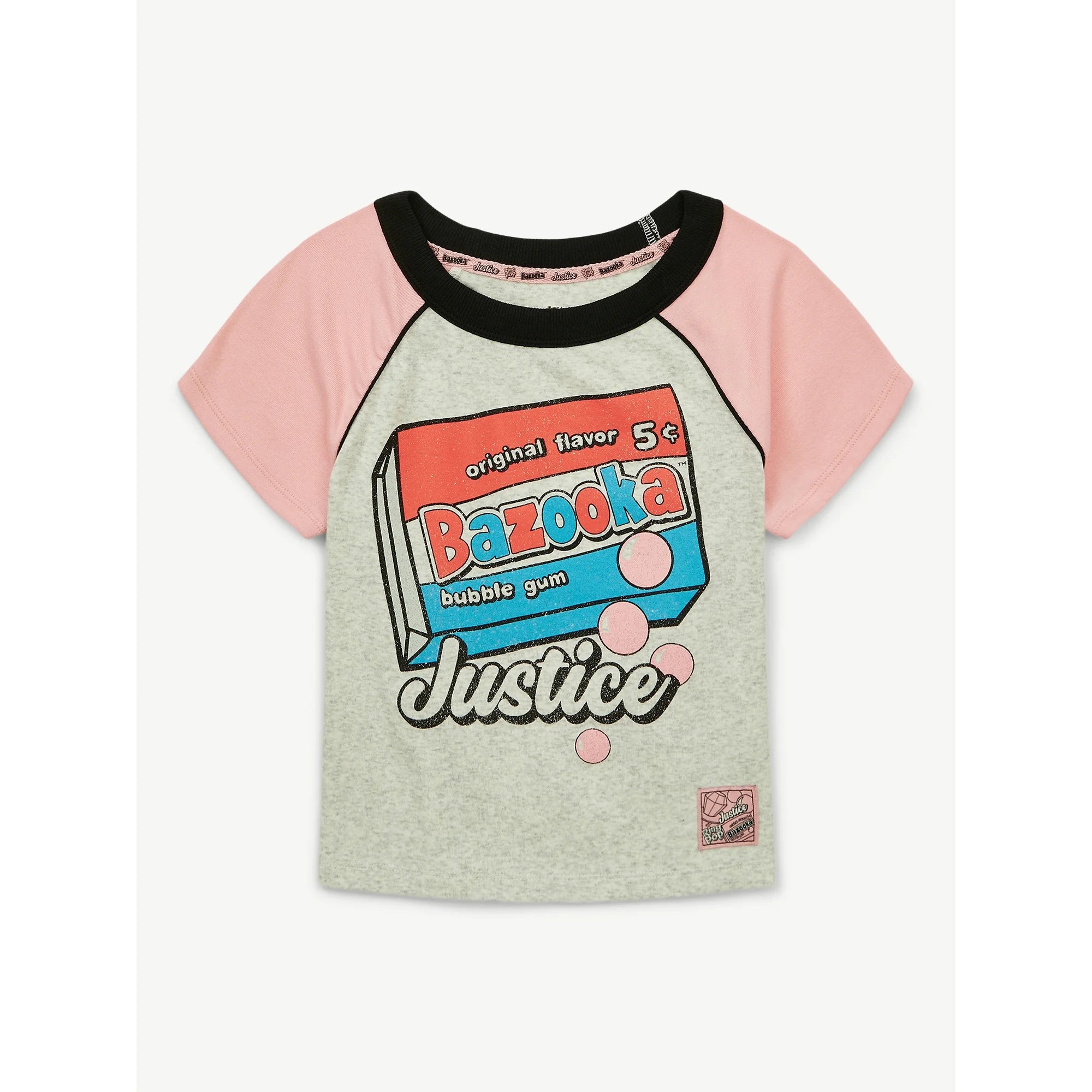 Justice Girls Ring Pop Collab Raglan Baby Tee, Sizes XS-XLP  |  WTWL780XA