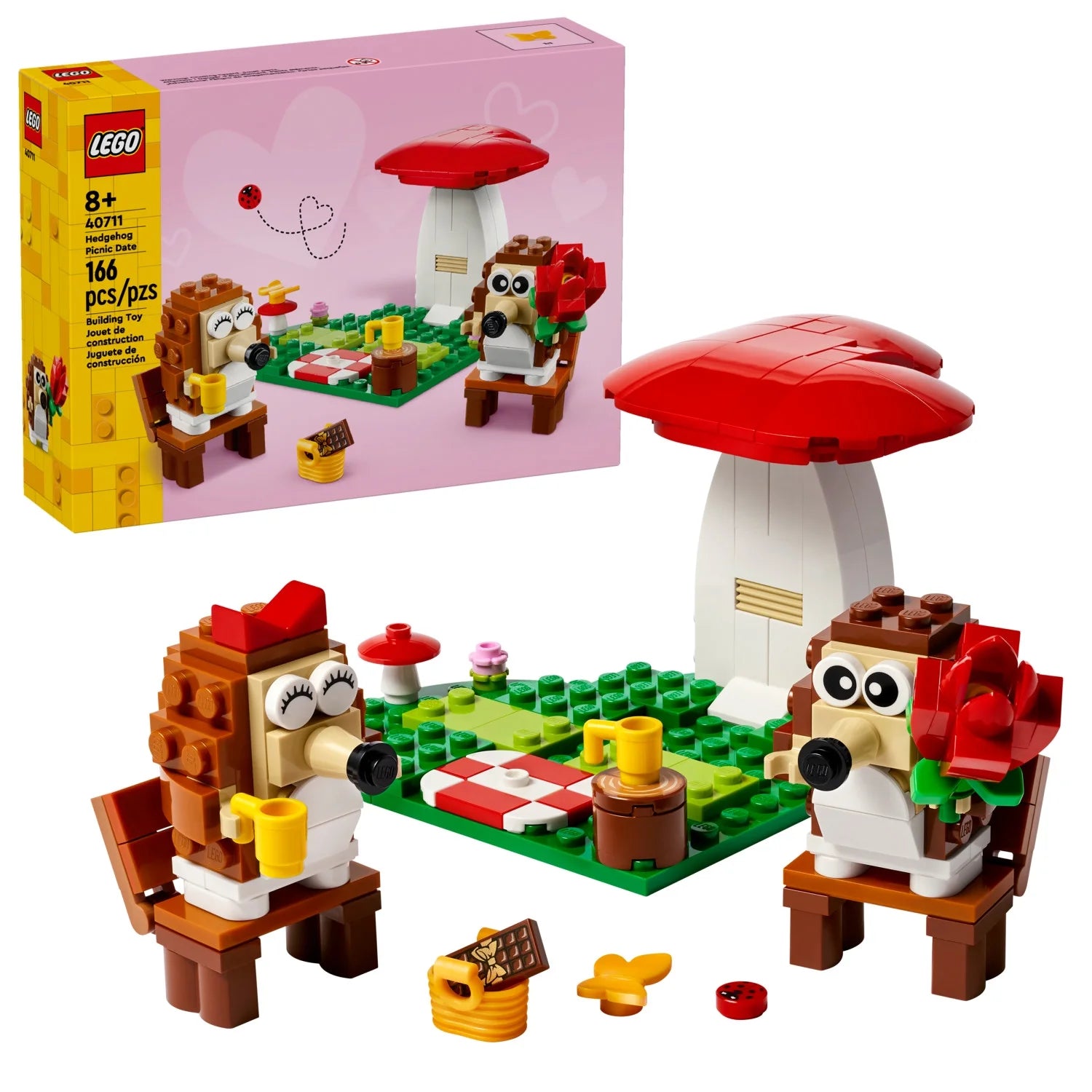 LEGO Hedgehog Picnic Date Building Toy - Animal Figures and Playset for Kids, Boys and Girls, Ages 8+ - Cute Gift with 2 Hedgehog Toys and Accessories | WTWL955XA
