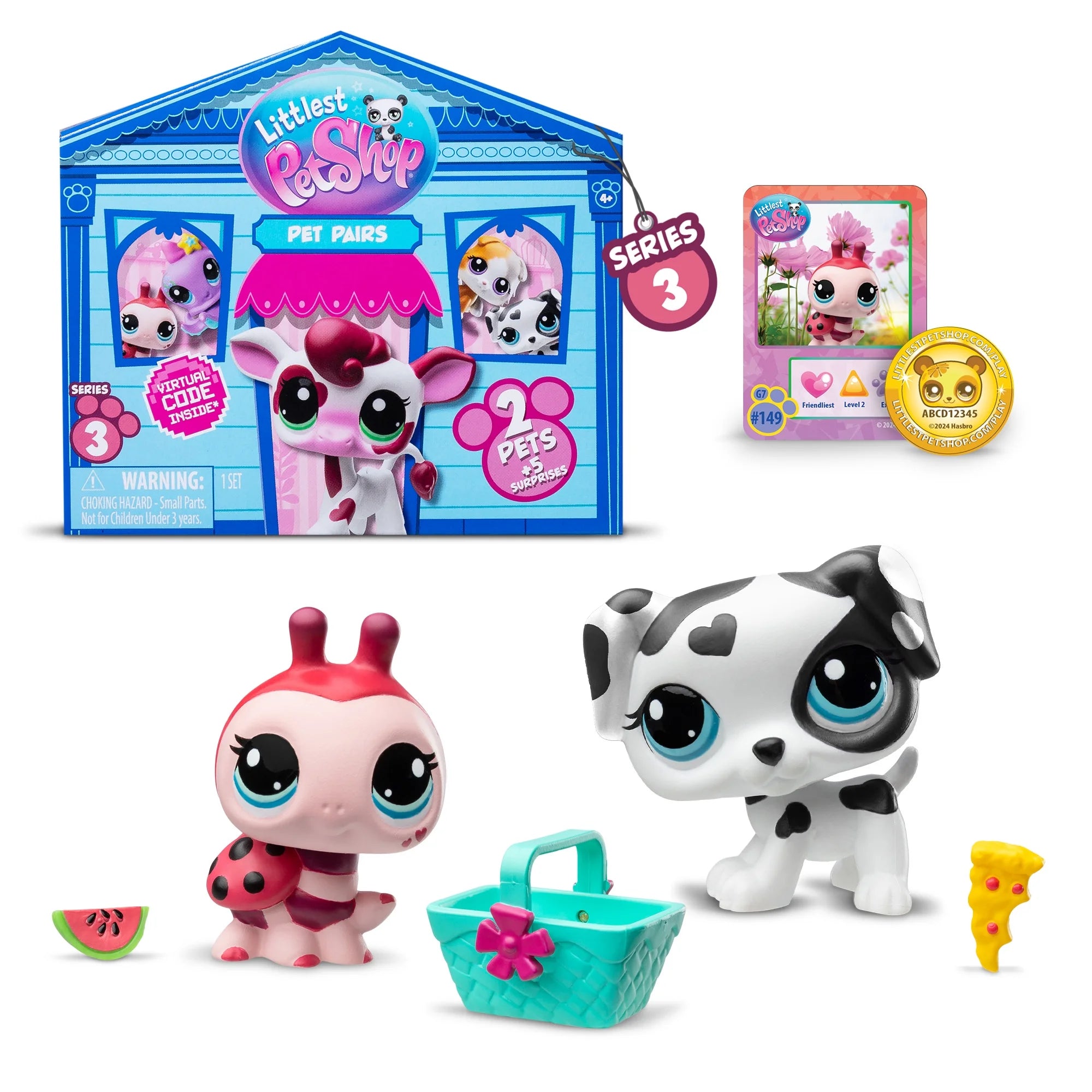 Littlest Pet Shop, Surprise Pet Pairs, Series 3, Mini Toy Figurines, Children Ages 4+, Multicolor  |  WTWL939XA
