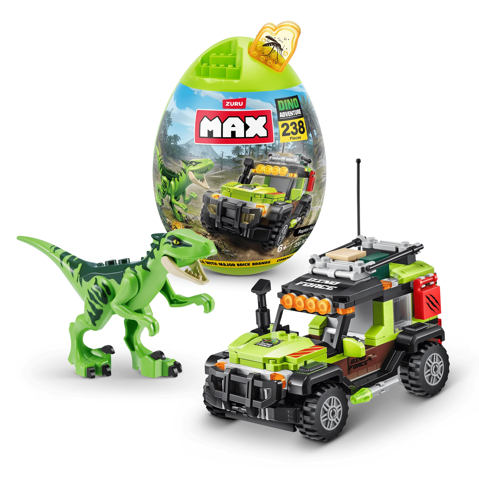 MAX Build More Dino Escape (238 Pieces) Building Bricks Toys For Kids 3+ by ZURU |  WTWL714XA
