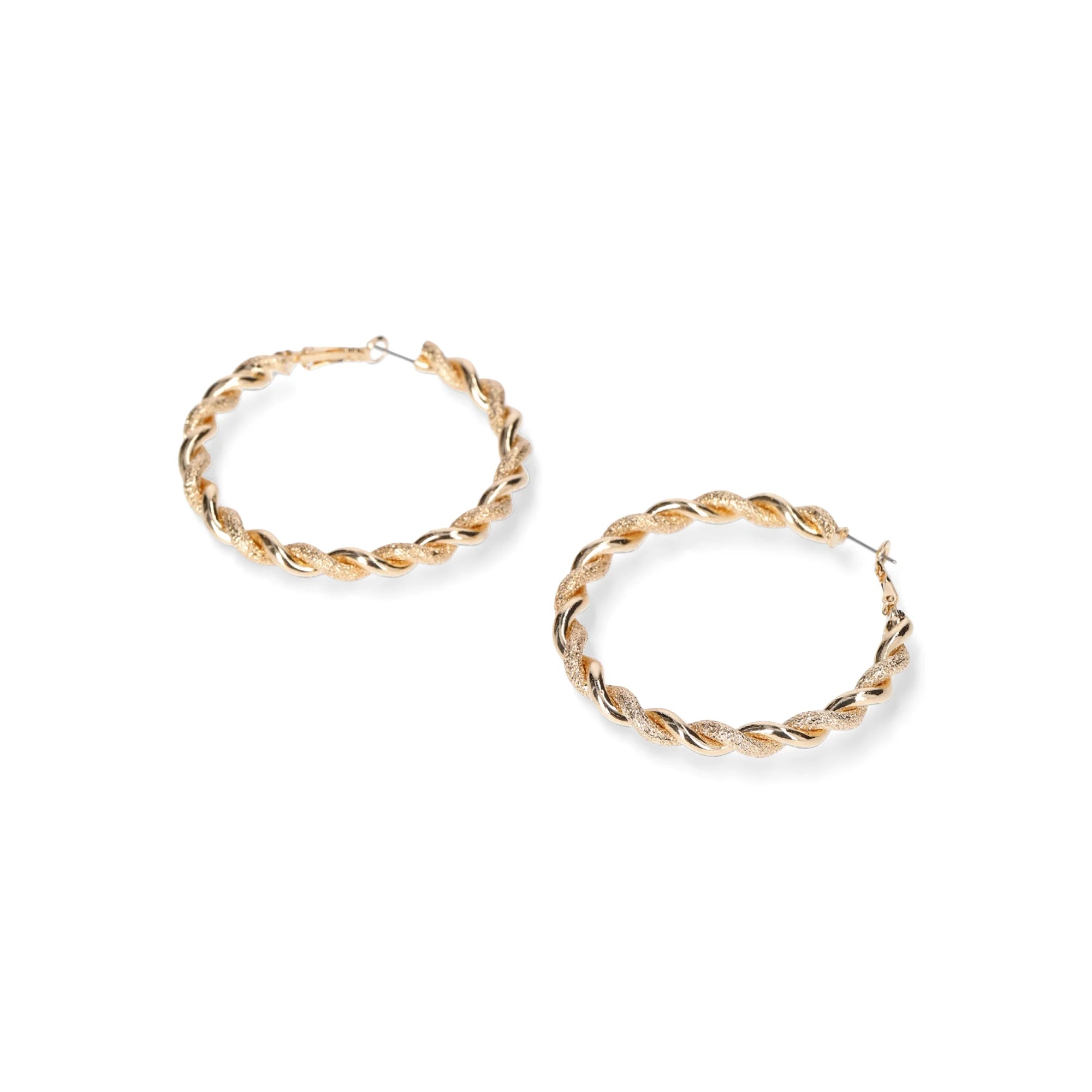 Madden NYC Women's Fashion Gold Tone Openwork Large Hoop Earrings | WTWL621XB