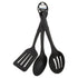 Durable 3-Piece Kitchen Utensil Set, Slotted Spatula, Slotted Spoon and Solid Spoon, Black, Nylon |  WTWL431XA