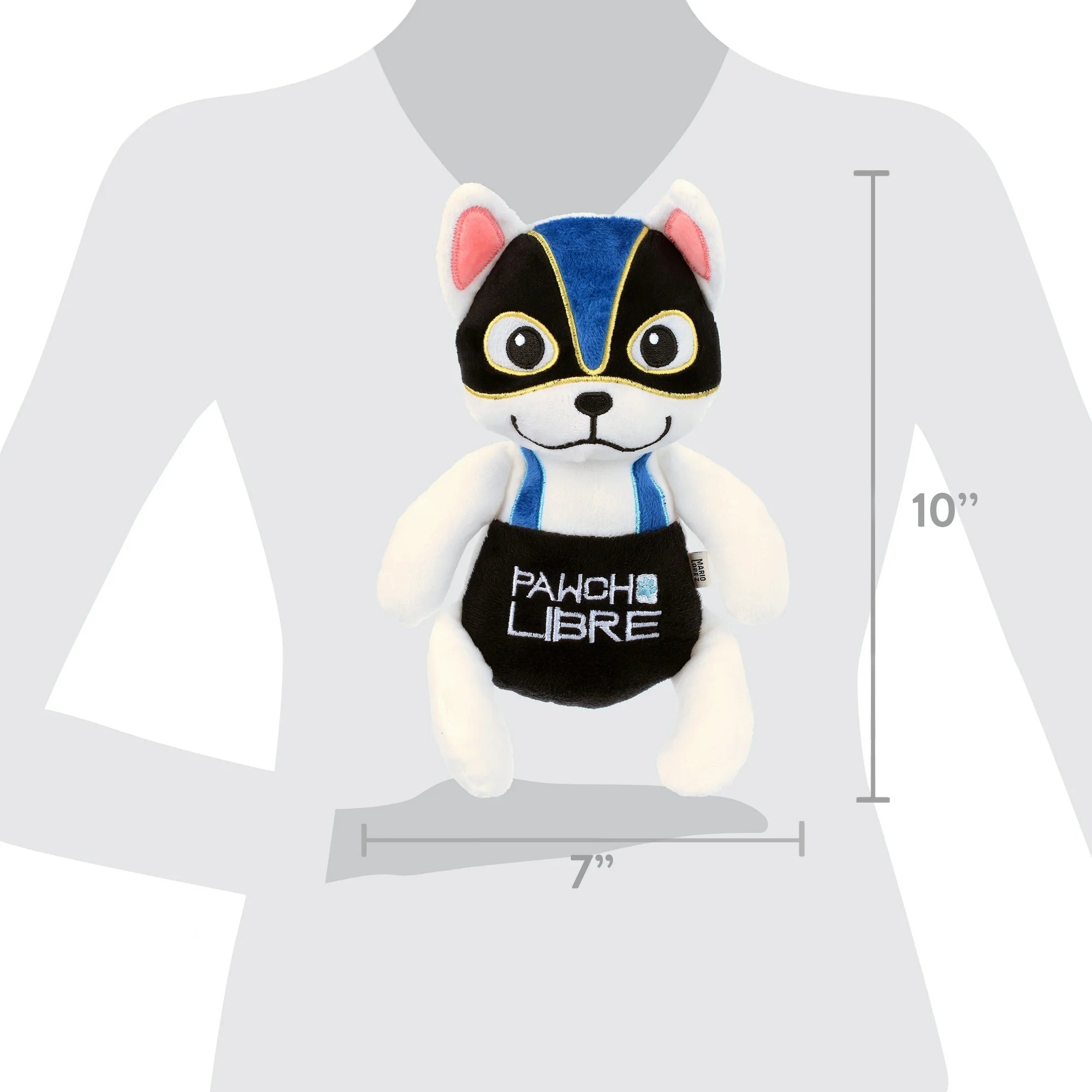 Mario Lopez - Wrestling Fighting Frenchie, Small Dog Toy 12 inches, Color Grey/Red, Chew Level 2  |  WTWL754XA