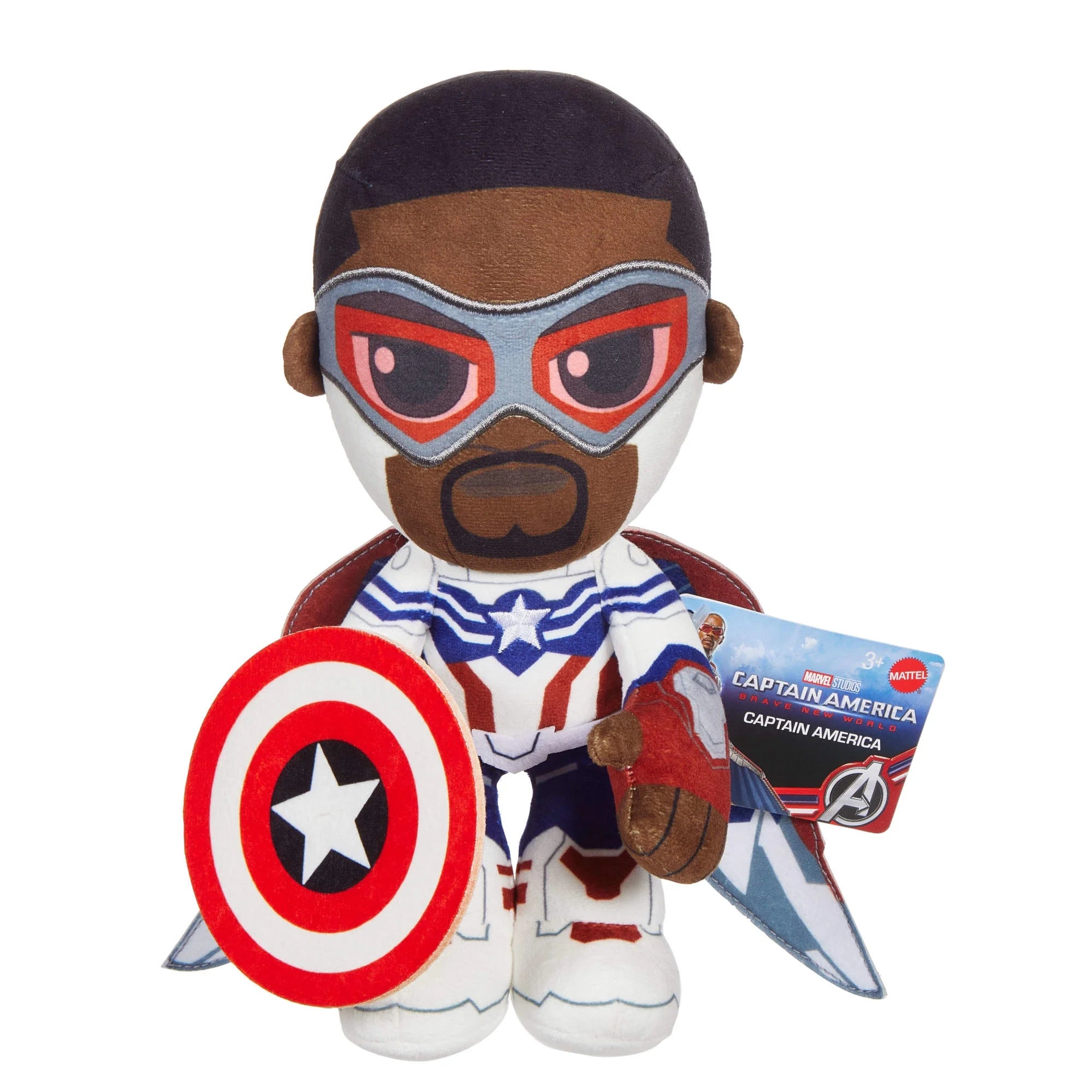 Marvel Plush Captain America: Brave New World Soft Doll, 8-inch Collectible Stuffed Super Hero Figure | WTWL843XA
