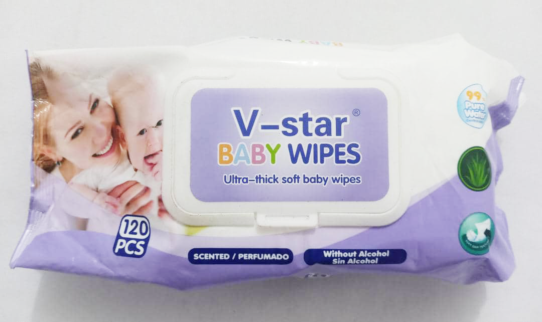 Gentle V-Star Ultra Thick Soft Baby Wipes (120 Pieces Diaper wipes) | NNC7a