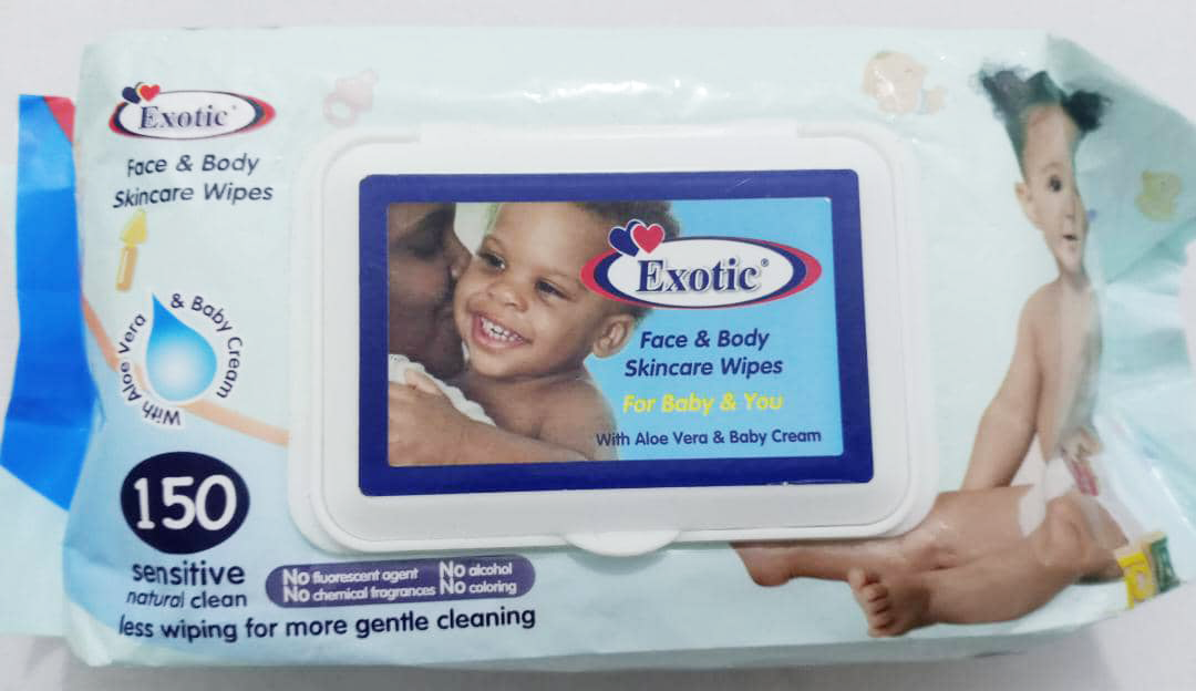 Exotic Baby Face and Body Skincare Wipes (150 Pieces) | NNC9a