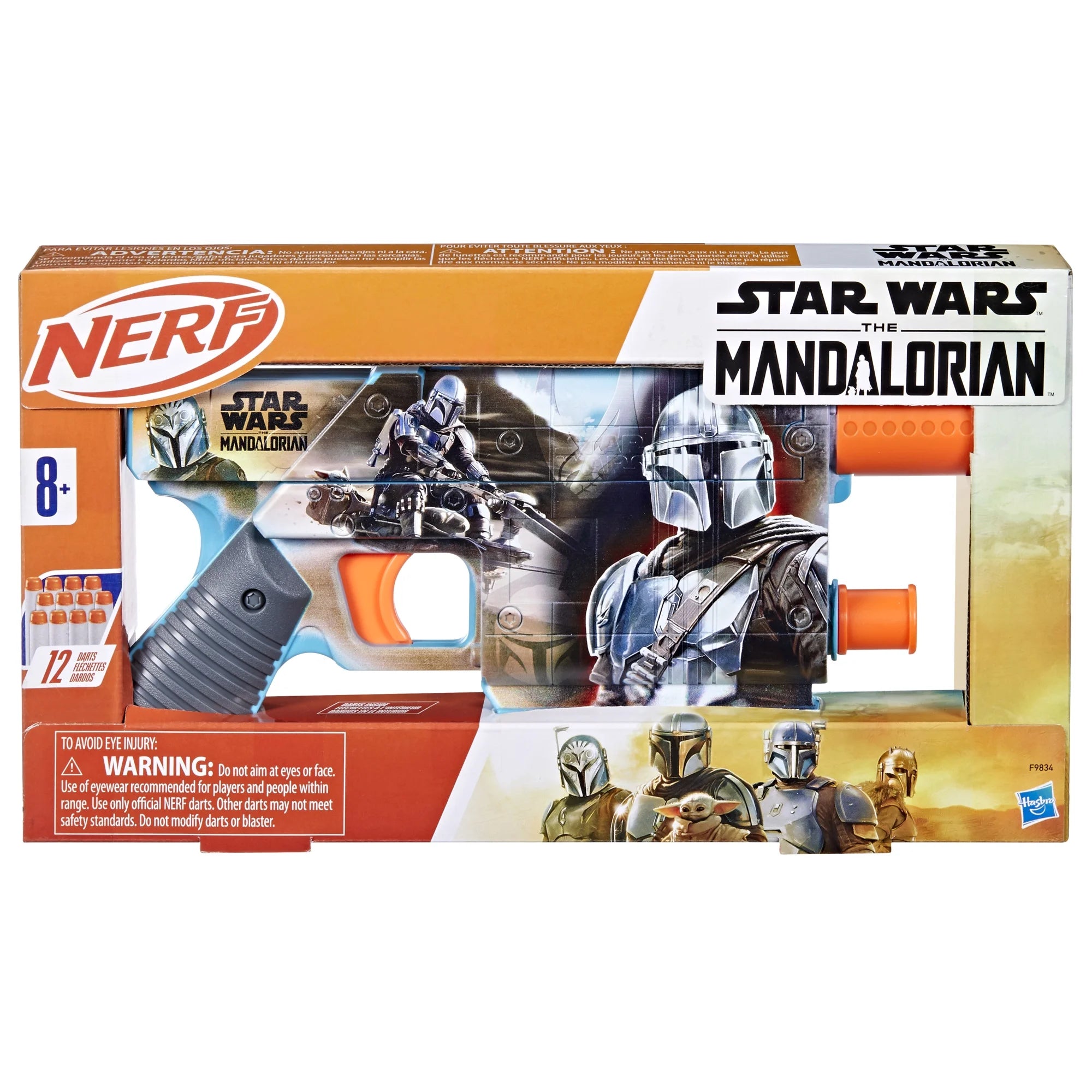 Nerf Star Wars The Mandalorian Dart Blaster, 12 Nerf Elite Darts, Ages 8+  |  WTWL786XA