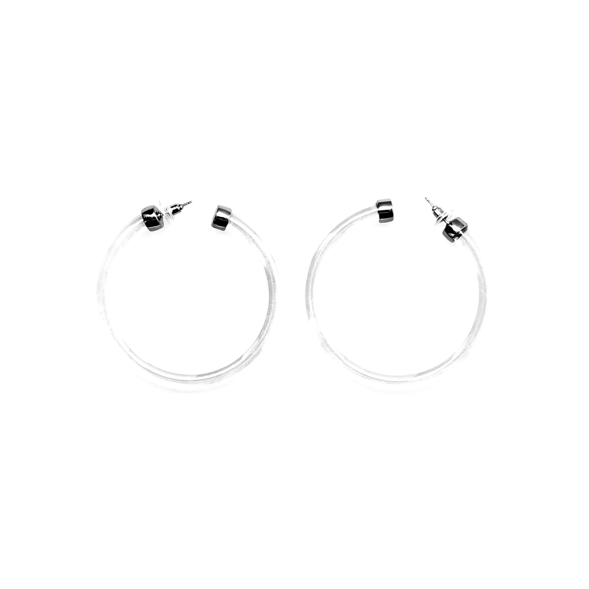 No Boundaries Clear Hoop Earrings, Women’s | WTWL616XA