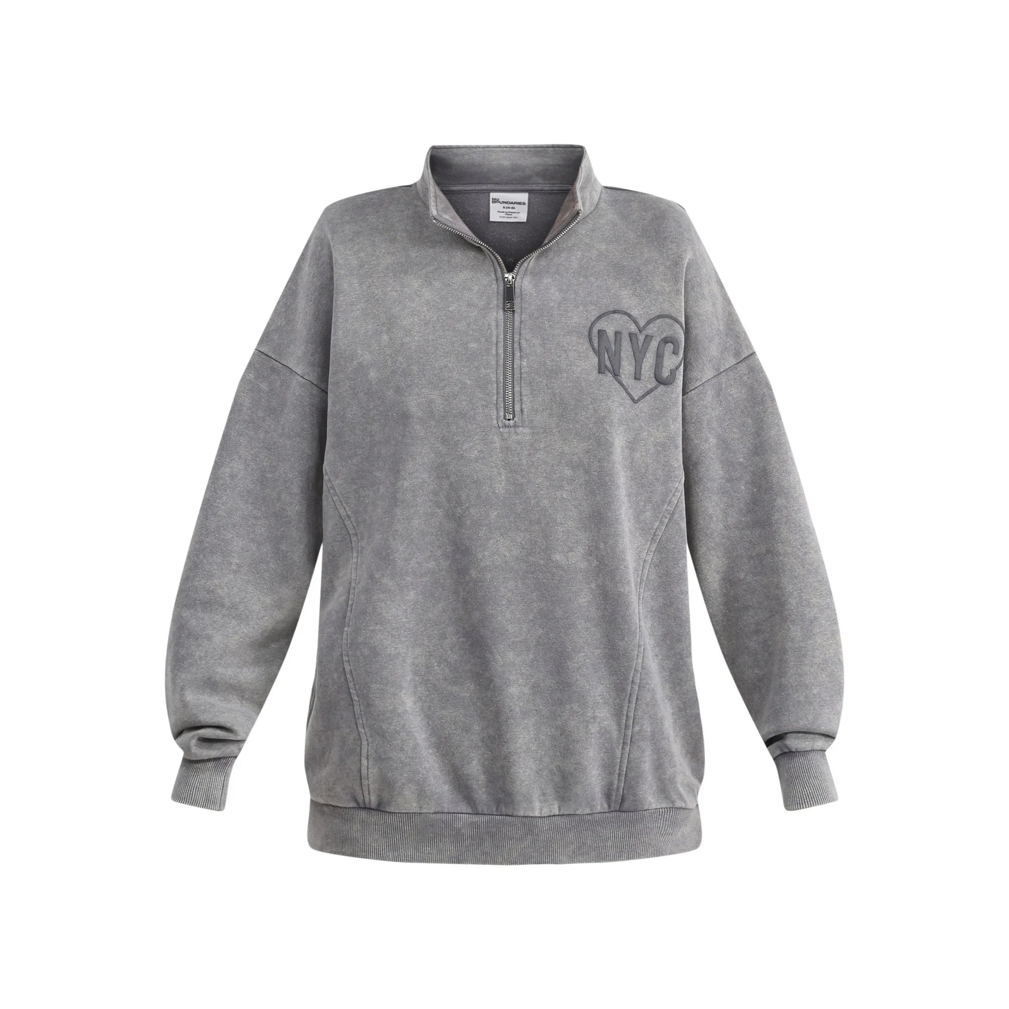 No Boundaries Quarter Zip Graphic Sweatshirt, Lightweight, Women's and Women’s Plus |  WTWL492XA