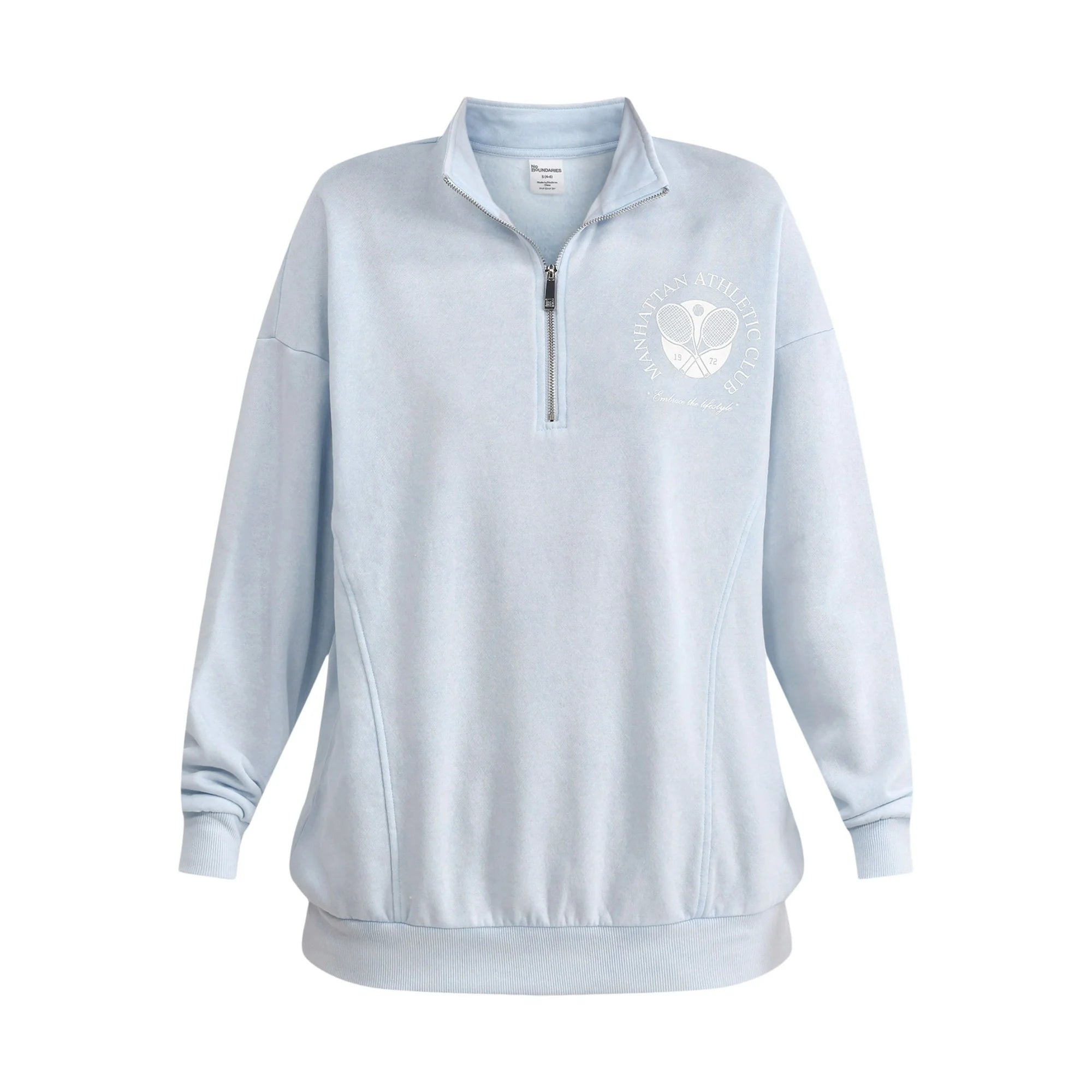 No Boundaries Quarter Zip Graphic Sweatshirt, Lightweight, Women's and Women’s Plus |  WTWL495XA