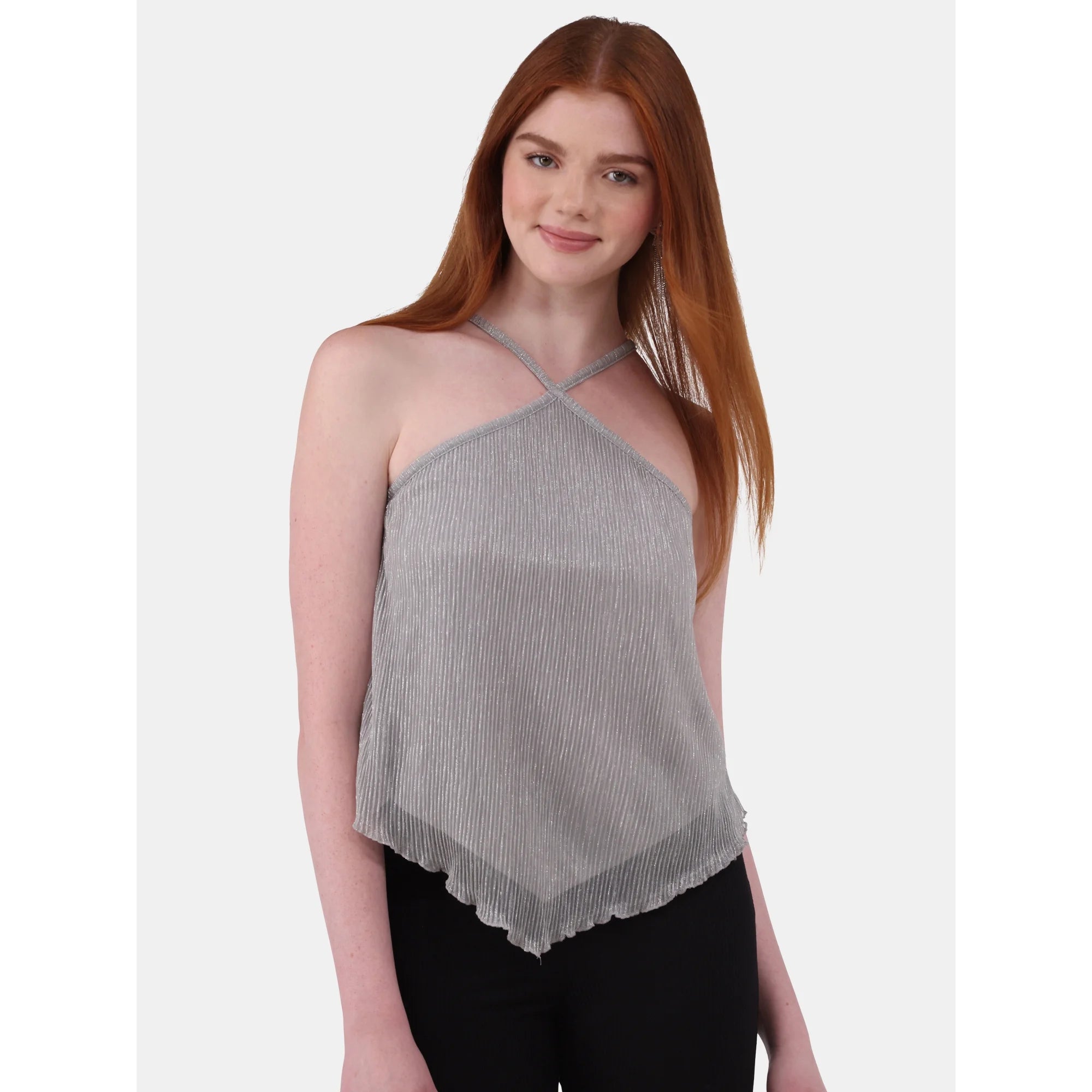 No Boundaries Criss Cross Halter Tank, Women's and Women’s Plus | WTWL199XA