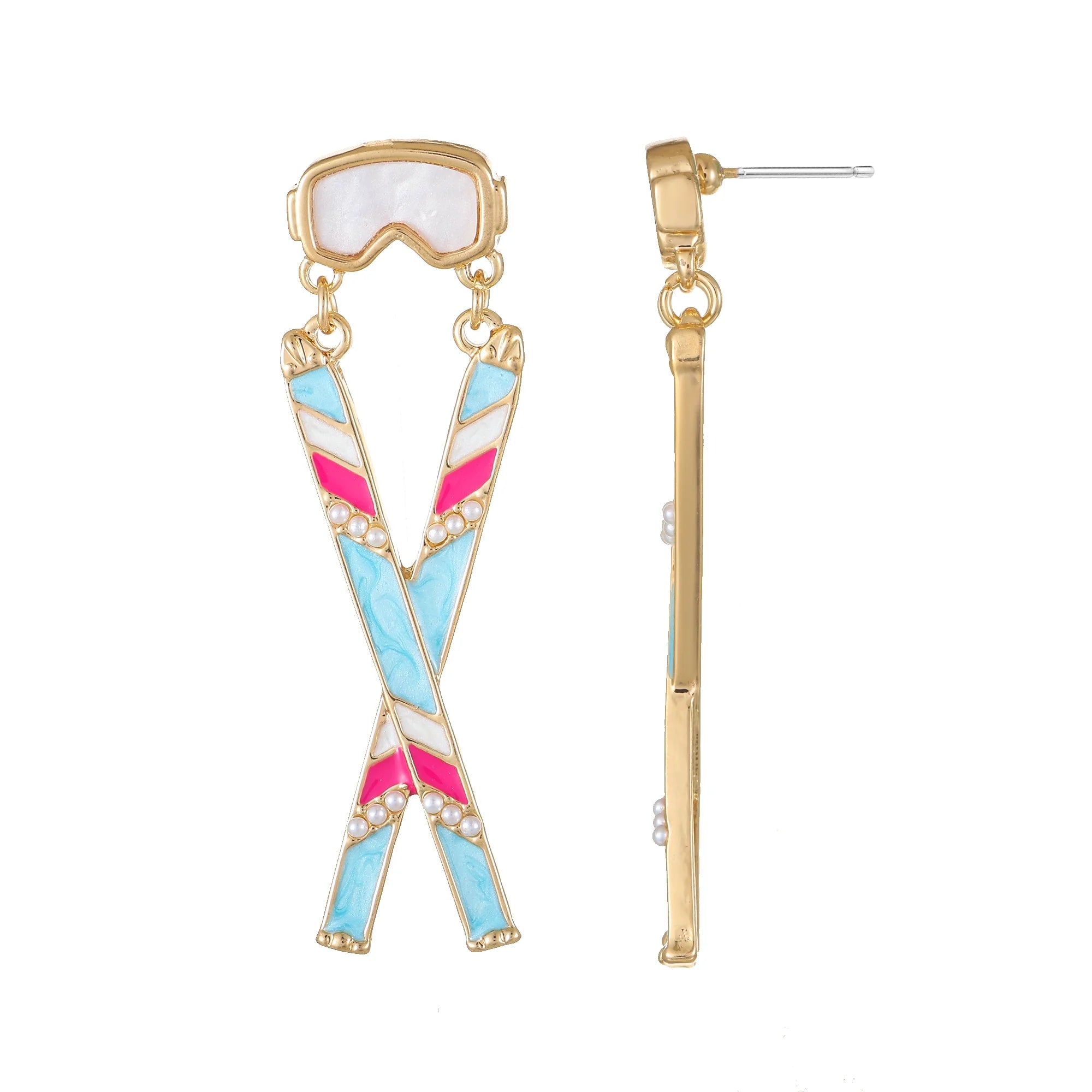 Packed Party Hit the Slopes Ski Earrings | WTWL385XA