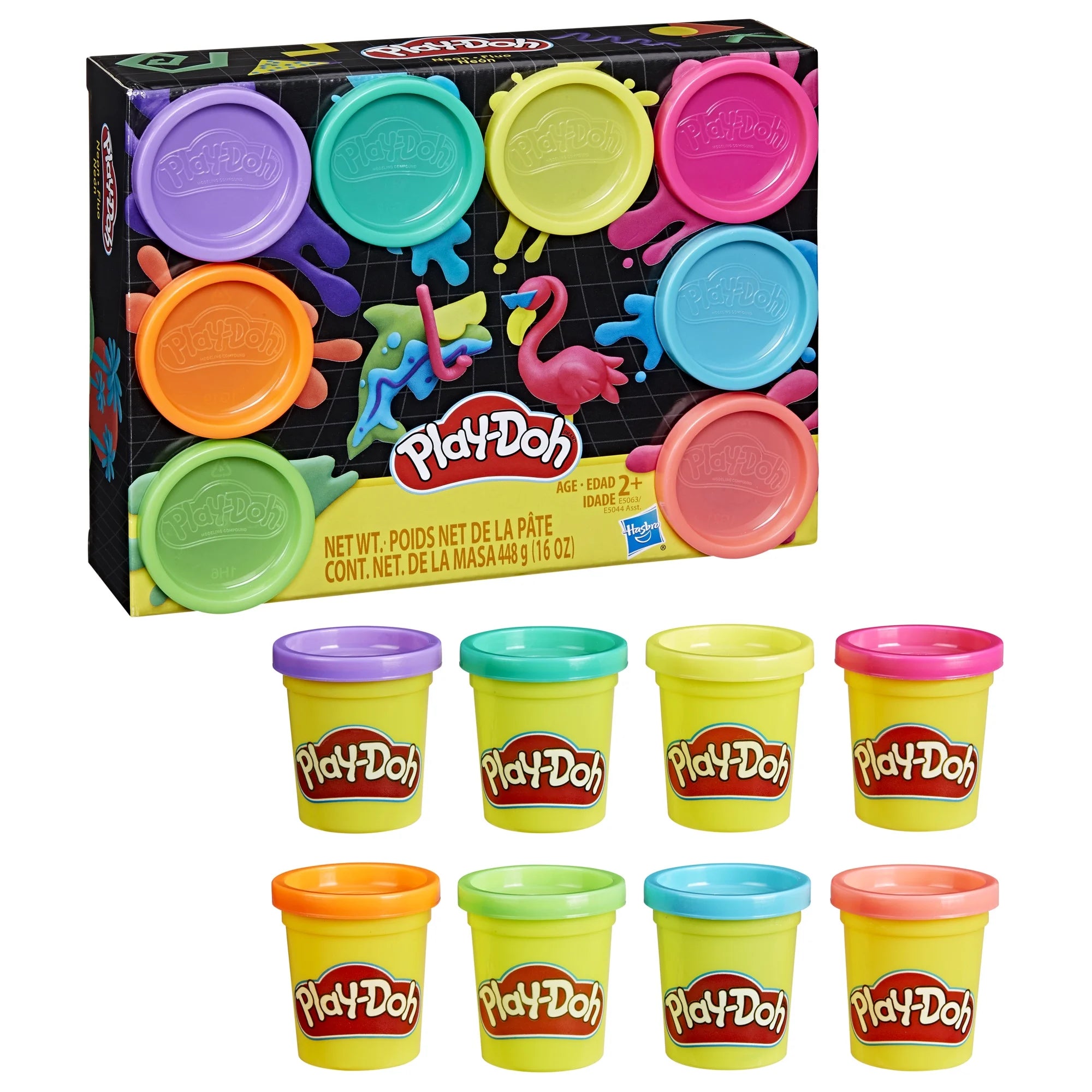 Play-Doh Neon Colors 8 Pack of 2-Ounce Cans, Arts and Crafts for Kids, Imagination Toys |  WTWL1004XA
