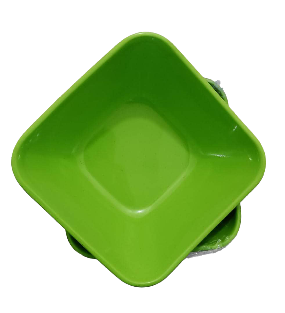 Green Four Corner Ceramic Bowl Plate | SMN10b