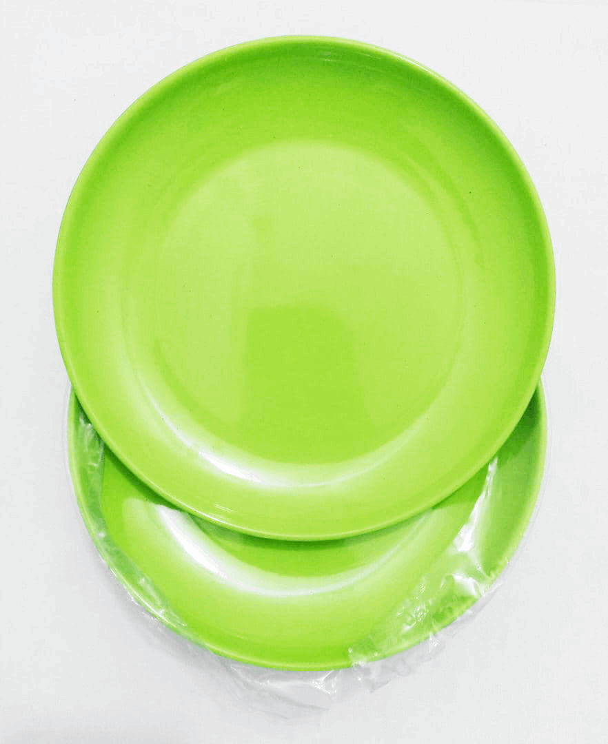 6in1 Green Ceramic Round Plate (6 Count Pack)