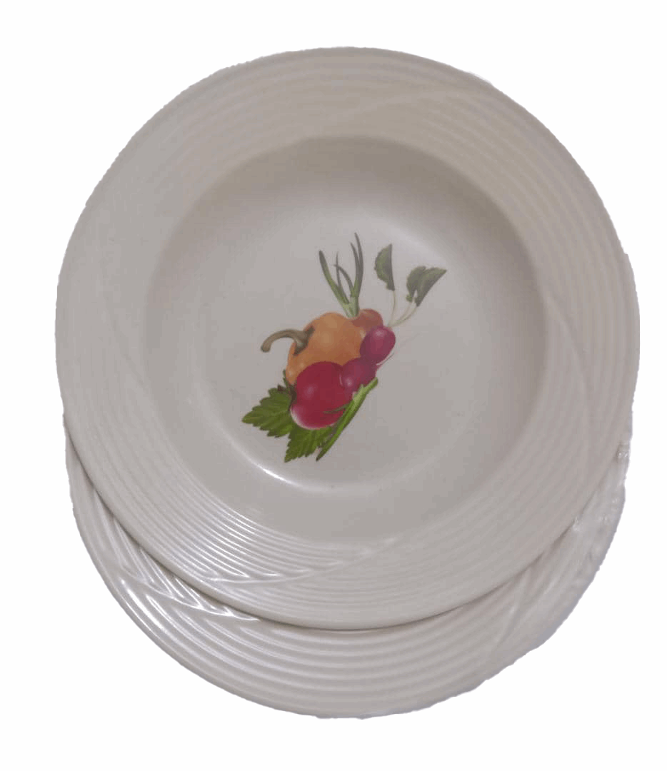 12in1 White Round Ceramic Plate (Set of 12 Pieces)