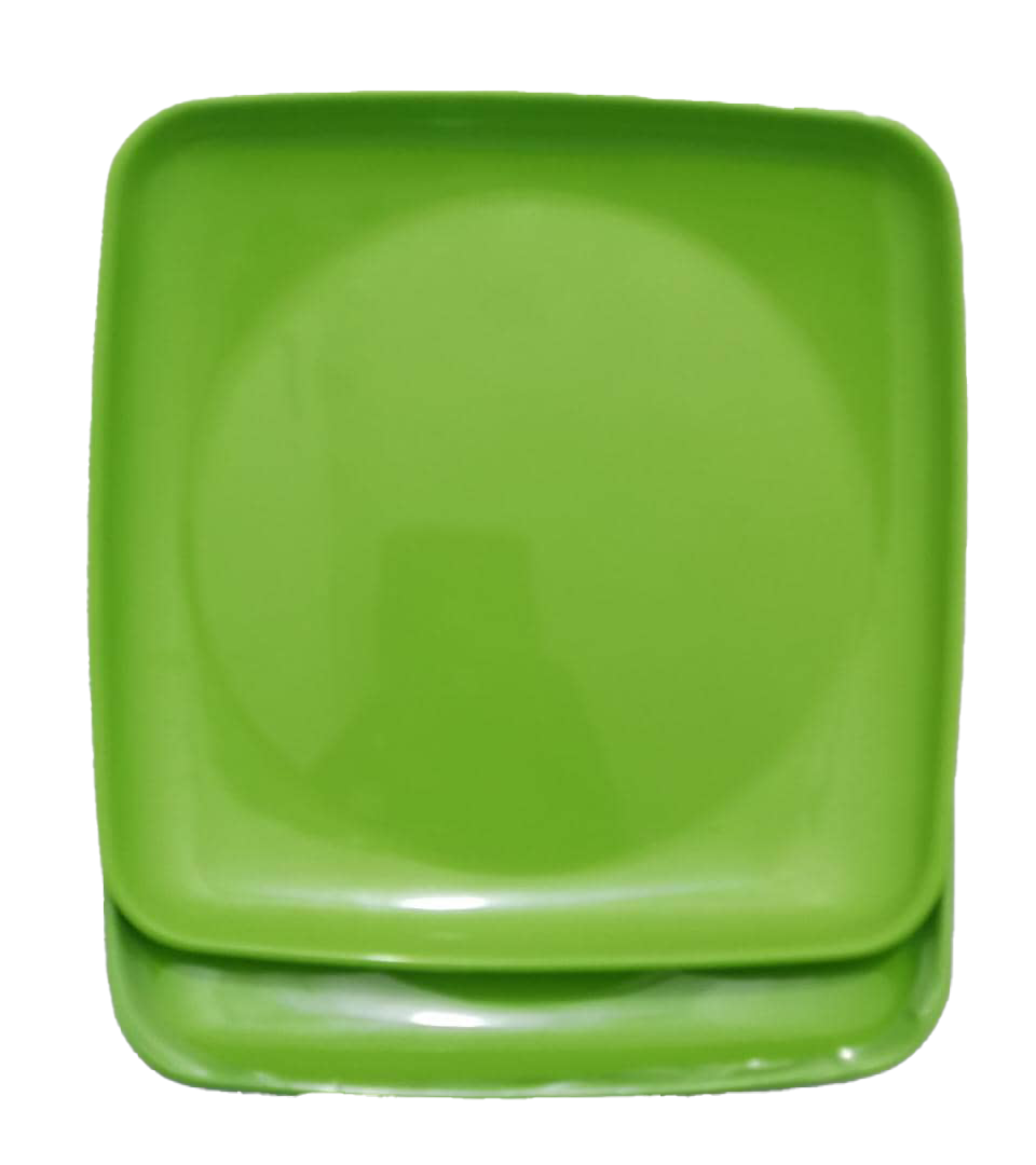 6in1 Large Green Four Corner Ceramic Plate | SMN8b