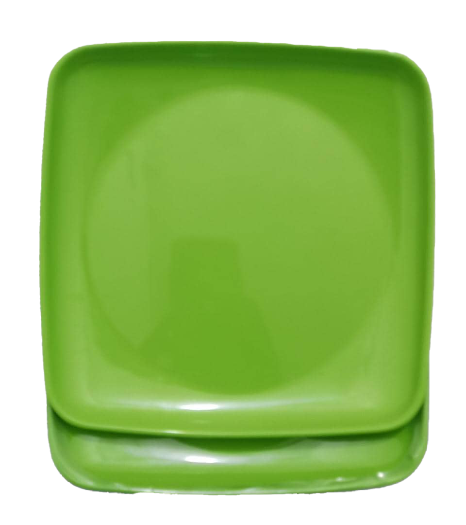 Large Green Four Corner Ceramic Plate | SMN8b