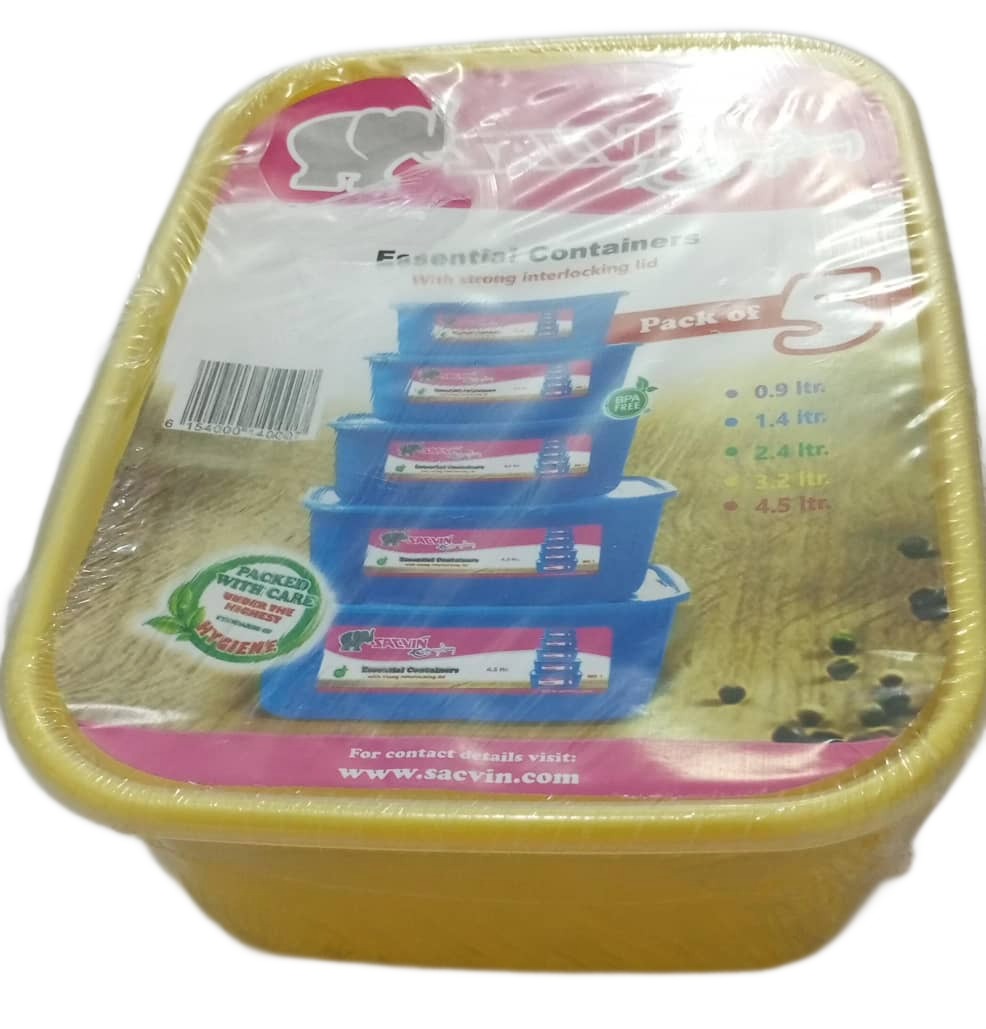 All Purpose 5in1 Essential container set Plain, Yellow l SVN17b