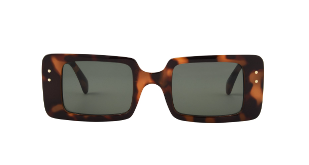 Foster Grant Women's Cali Blue Rectangle Sunglasses, Dark Brown Tortoise XG01 | WTWL15XA