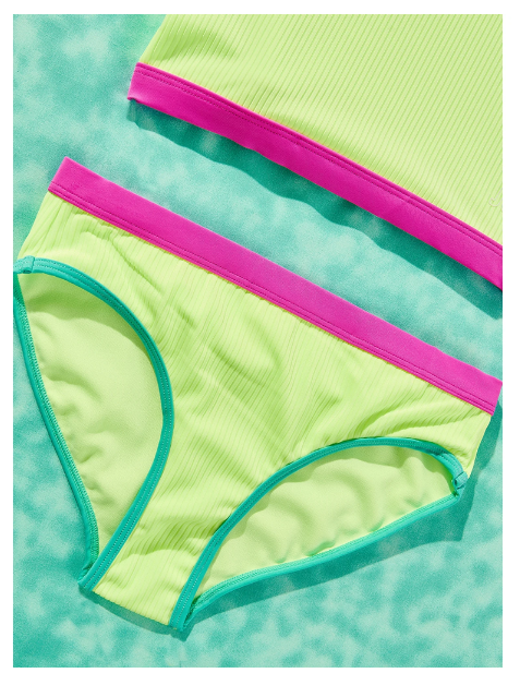 Justice Girls Short Sleeve Rashguard with Bikini Bottom Two-Piece, Sizes 5-18 | WTWL571XA