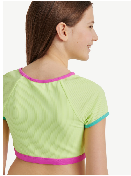 Justice Girls Short Sleeve Rashguard with Bikini Bottom Two-Piece, Sizes 5-18 | WTWL571XA