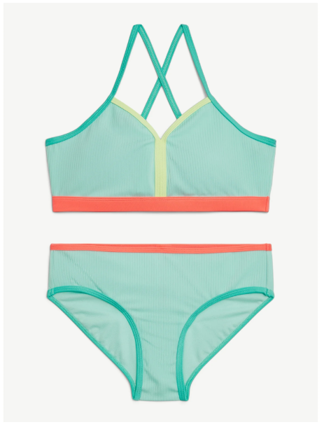 Justice Girls Two-Piece Bikini with Cross Back Straps, Sizes 5-18 | WTWL587XA