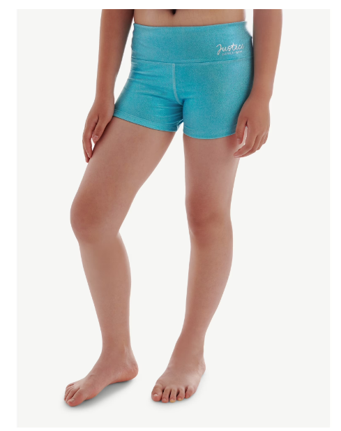 Justice Side Cinch Compression Foil Gymnastic Shorts for Girls| WTWL1205XA