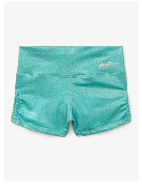 Justice Side Cinch Compression Foil Gymnastic Shorts for Girls| WTWL1205XA