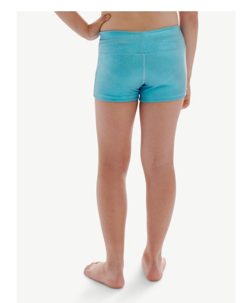 Justice Side Cinch Compression Foil Gymnastic Shorts for Girls| WTWL1205XA