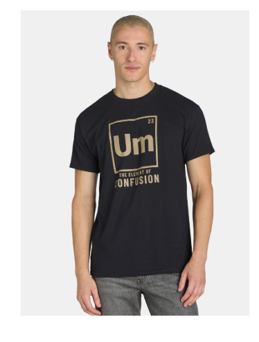 Humor Men's and Big Men's Um the Element of Confusion Graphic Tee with Short Sleeves, Sizes S-3XL | WTWL1206XA