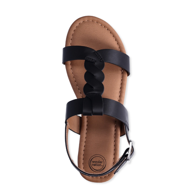 Wonder Nation Little Girls and Big Girls Braid Sandals | WTWL1185XA