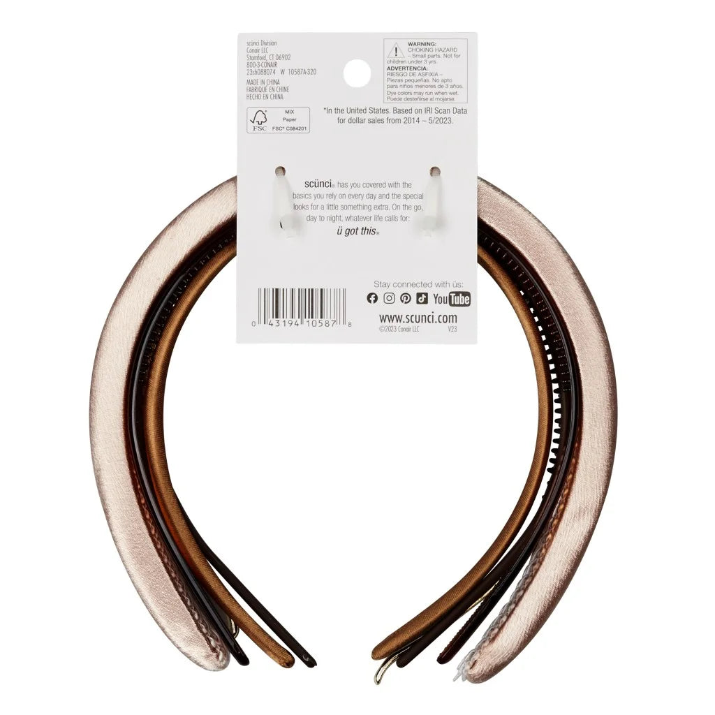 Scunci Fashion Headband Set, Assorted Colors, 5 Count | WTWL175XA