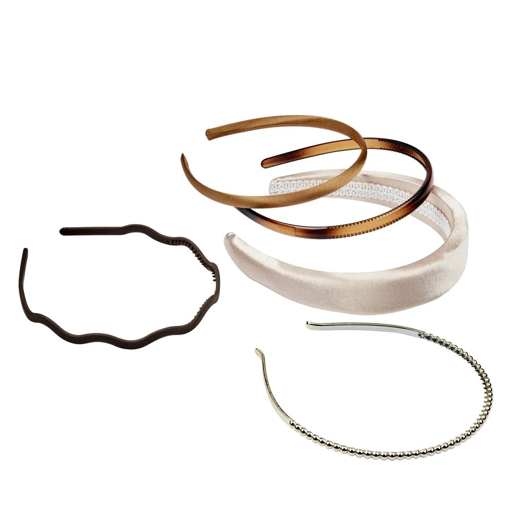 Scunci Fashion Headband Set, Assorted Colors, 5 Count | WTWL175XA