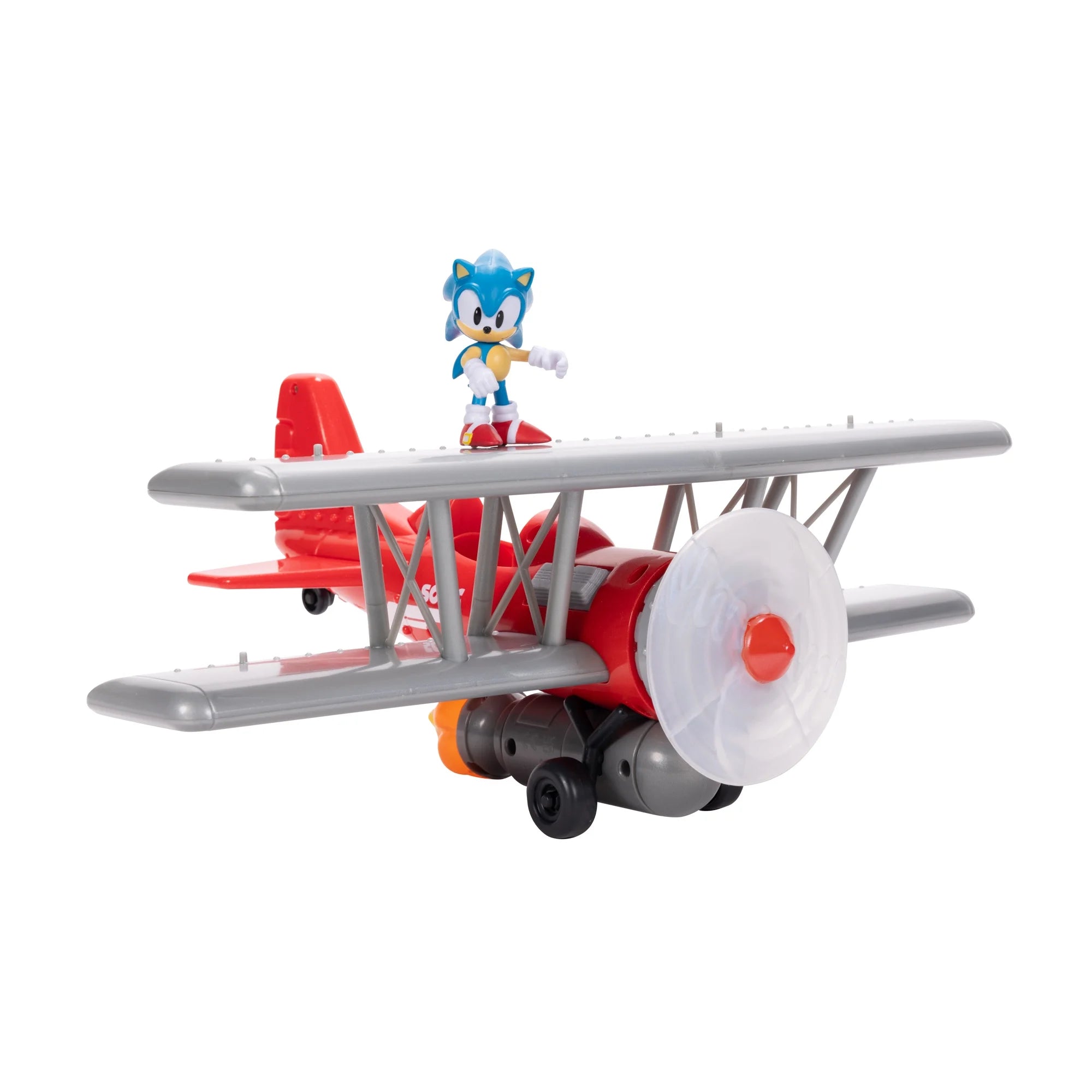 Sonic Tornado Biplane 2.5 inch Action Figure Playset with Sounds and Motorized Propeller  |  WTWL763XA