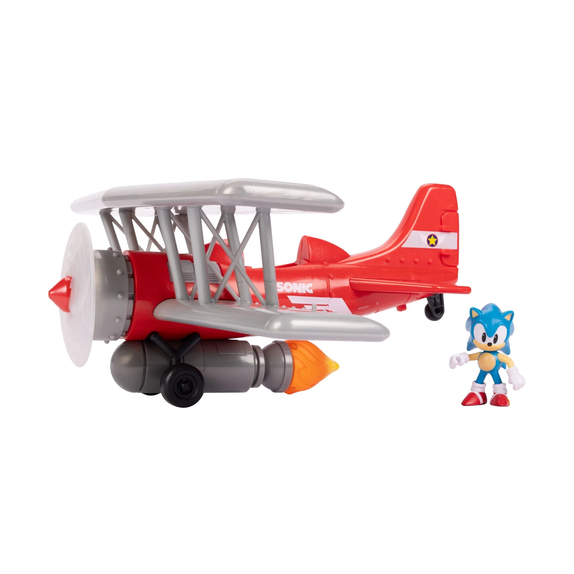 Sonic Tornado Biplane 2.5 inch Action Figure Playset with Sounds and Motorized Propeller  |  WTWL763XA