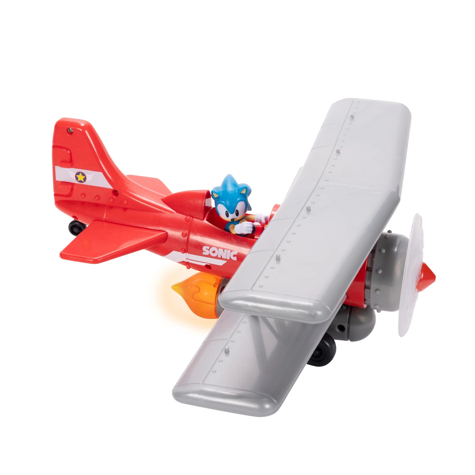 Sonic Tornado Biplane 2.5 inch Action Figure Playset with Sounds and Motorized Propeller  |  WTWL763XA