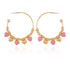 Time and Tru Women's Goldtone Hoops with Polished and Pink Heart Charm Drops  |   WTWL1096XA