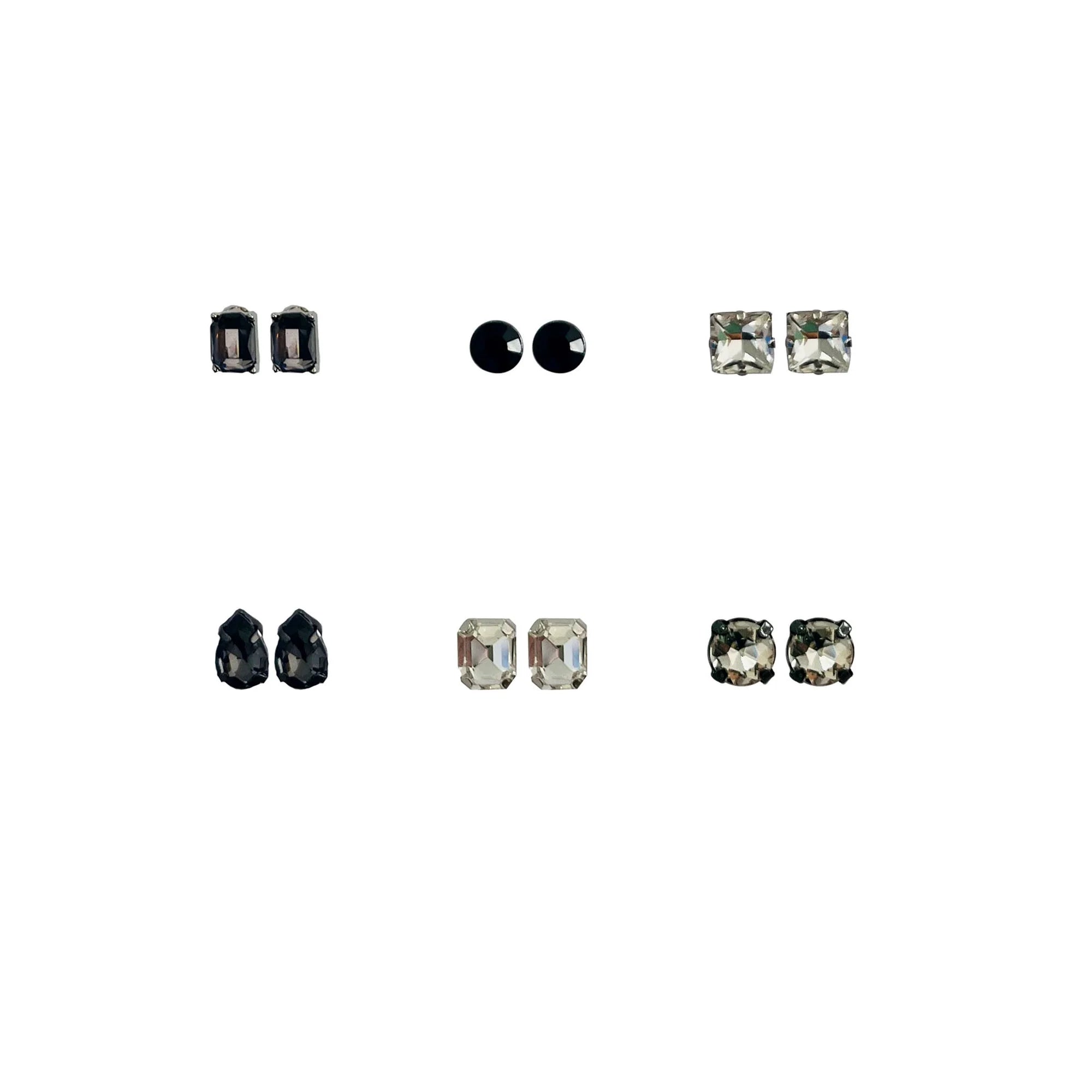 Time and Tru 6 Pack Silver and Hematite Earrings |  WTWL241XA