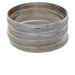 Time and Tru Glitter Bangle Bracelet Set, Silver Includes 8 Pieces, 8 in  | WTWLxx21a