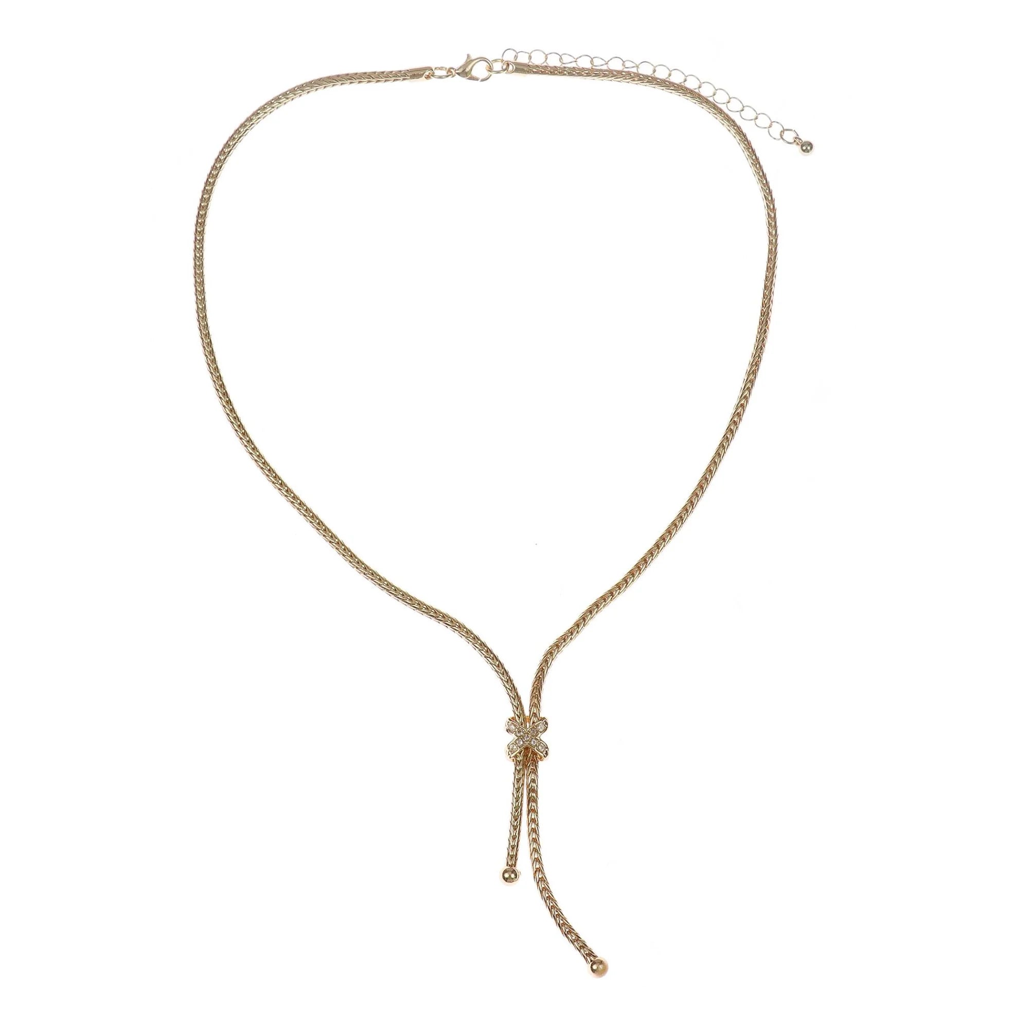 Time and Tru Gold Y Lariat Necklace with Stone (Women's)  | WTWL225XA