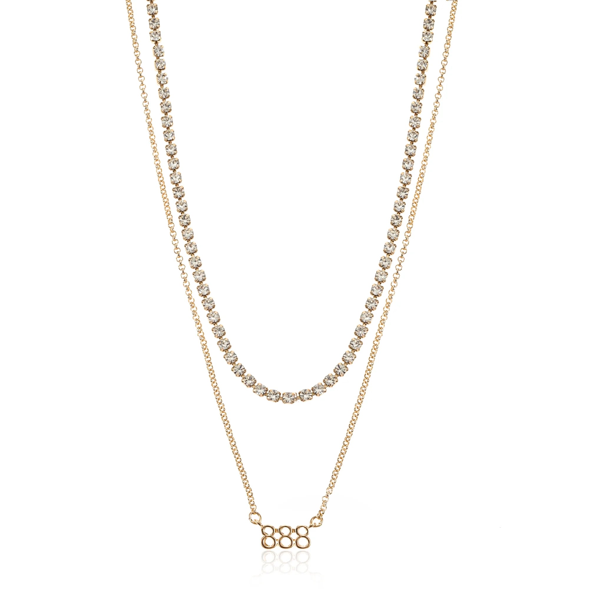 Time and Tru Goldtone Angel Number 888 Necklace Set, 2 Pieces  | WTWL240XA