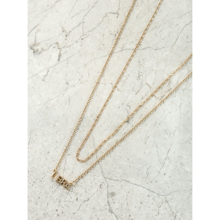 Time and Tru Goldtone Zodiac Necklace Set, 2 Pieces, Libra | WTWL628XA