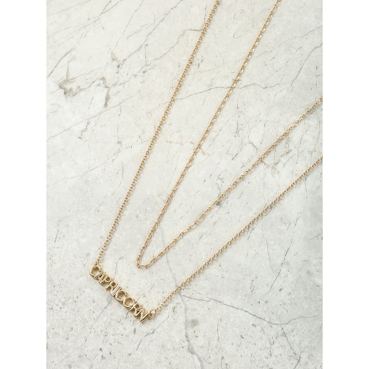 Time and Tru Goldtone Zodiac Necklace Set, 2 Pieces, Capricorn | WTWL629XA