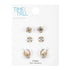Time and Tru Mixed Metal Earring Collection, Silver and Goldtone Metal, Studs and Hoop, Female, 3 Pairs of Earrings |  WTWL227XA