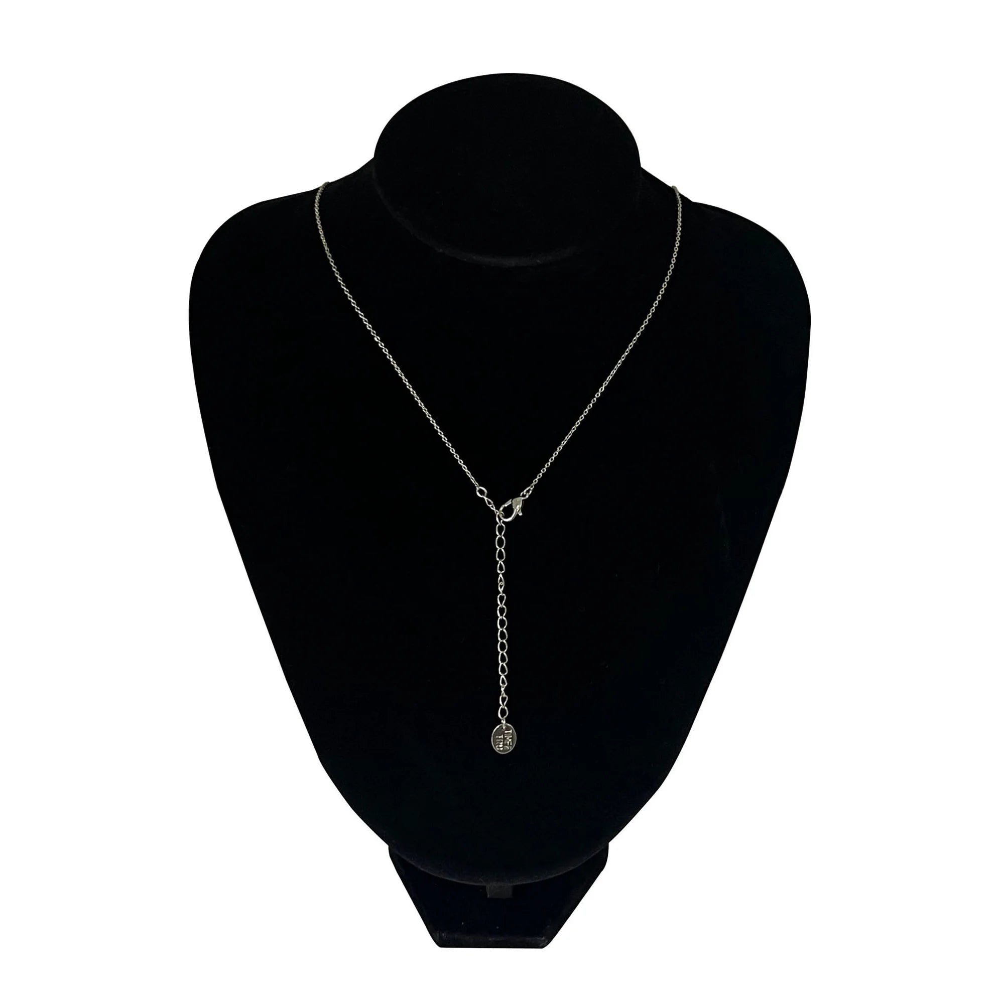 Time and Tru Rhodium Fireball Stones Pendant Necklace with Lobster Clasp  | WTWL234XA