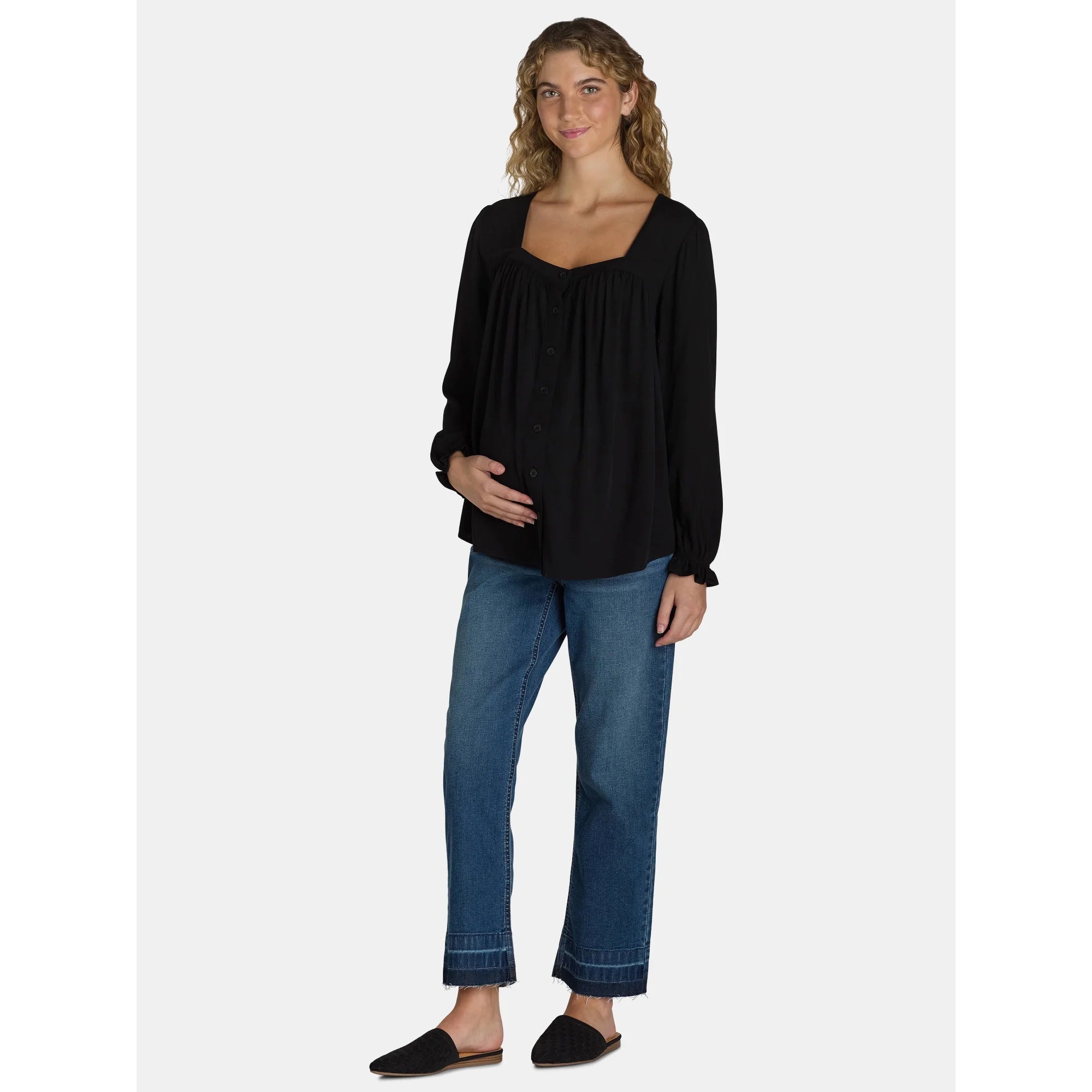Time and Tru Women's Maternity Square Neck Top | WTWL715XA