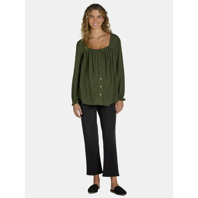 Time and Tru Women's Maternity Square Neck Top | WTWL716XA