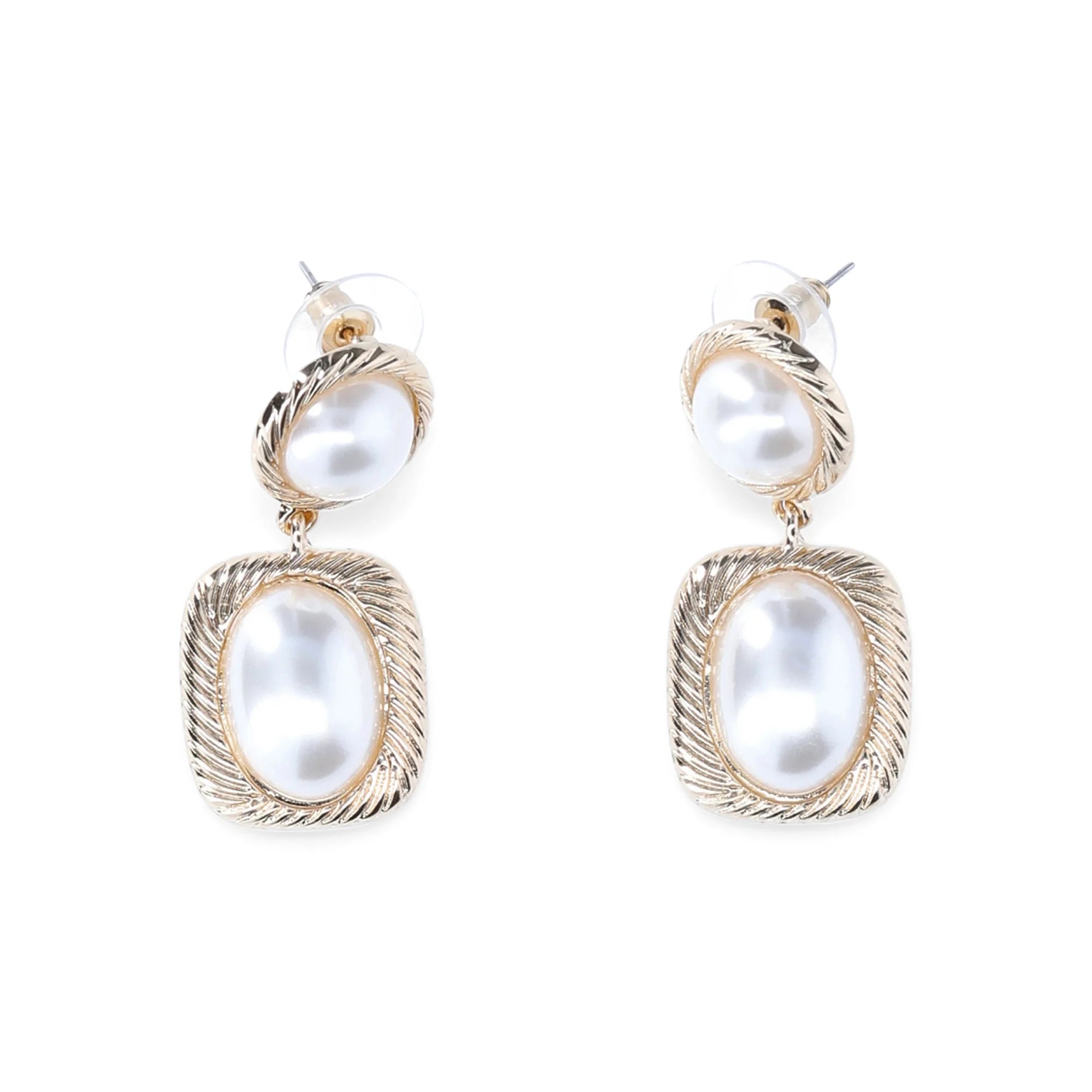 Time and Tru Women's Pearl Drop Earring, 1 Pair, Pearl Stone center  | WTWL248XA