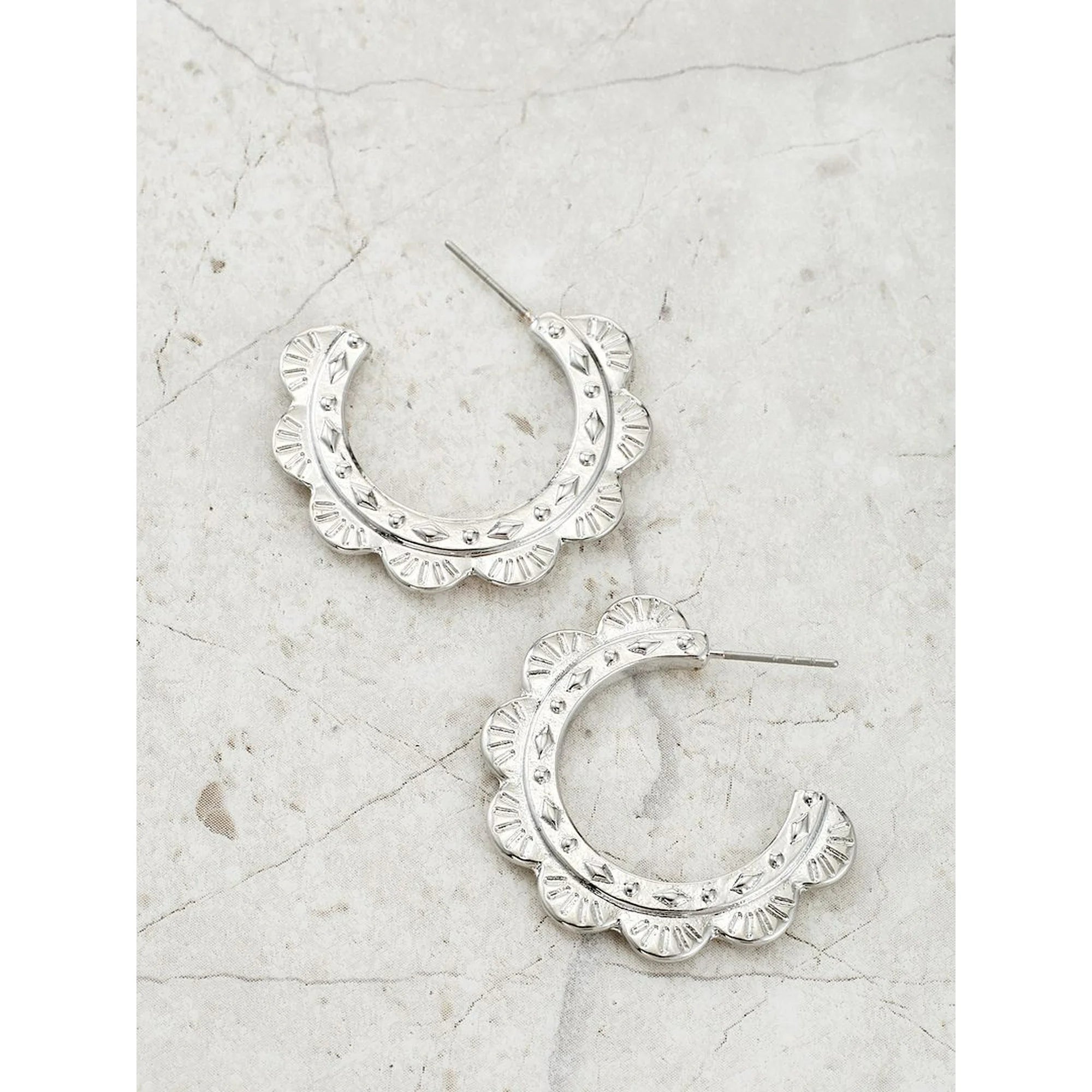 Time and Tru Women's Silvertone Hoop Earring | WTWL222XA